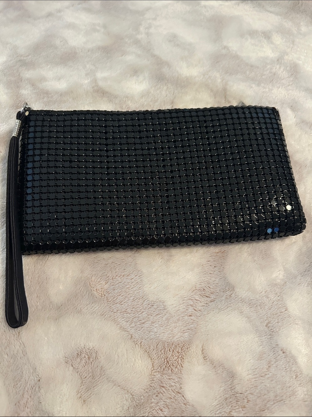 RSVP Black Mesh Wristlet Clutch